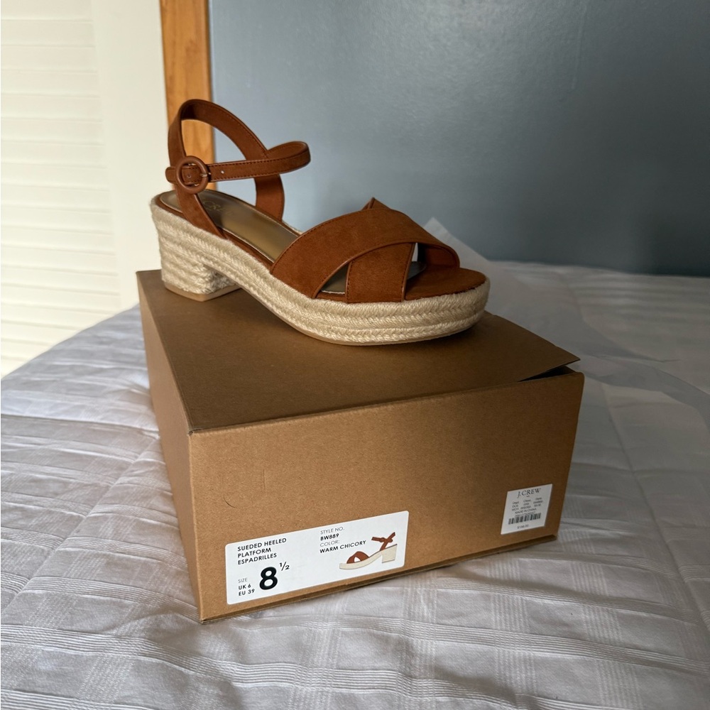 NIB J. Crew Women's Brown Espadrilles